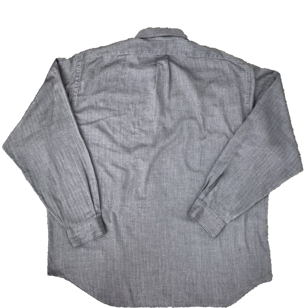 Ralph Lauren Button Down Shirt XXL Navy Herringbone Long Sleeve Pony 17.5 36/37 - Picture 3 of 10